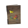 Notebook A5 En Bois - Design Oiseau