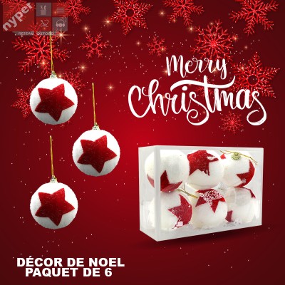 LOT BOULES DE NOËL - 6PCS