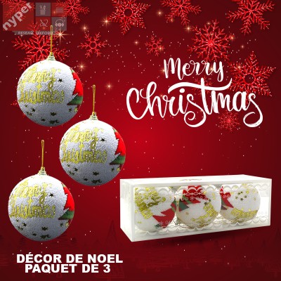 LOT LUX BOULES DE NOËL - 3PCS