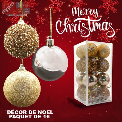 LOT LUX BOULES DE NOËL - 16PCS