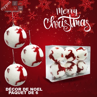 Pack de 6 Boules Noël +1Pack Gratuit