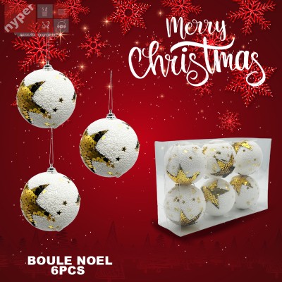 LOT BOULES ETOILE GOLD DE NOËL - 6PCS