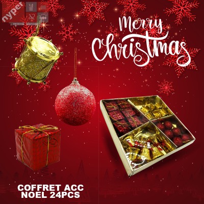 Coffret Accessoires de Sapin Noël (24pcs) +1Coffret Gratuit