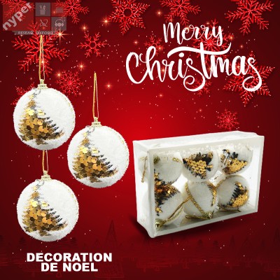 DÉCORATION BOULES DE NOËL - 6PCS