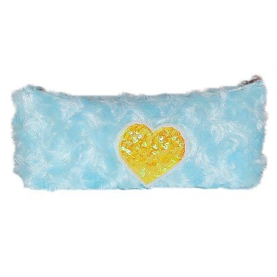 Trousse Peluche - Cœur - Bleue ciel