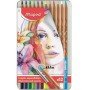 Coffret Métal X12 Crayons Aquarelle + Pinceau MAPED