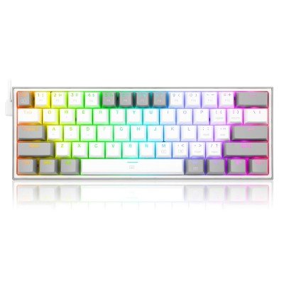 Clavier Gamer - Mécanique REDRAGON K617 FIZZ 60% RGB WHITE & GREY AZERTY