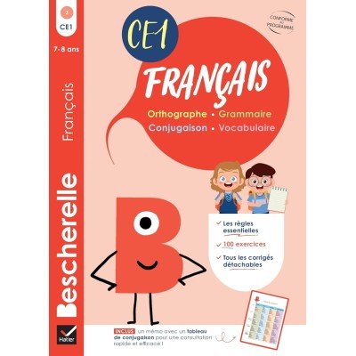 Bescherelle - Mon cahier d'entraînement en Français CE1 - 7 ans: orthographe, grammaire, conjugaison & vocabulaire