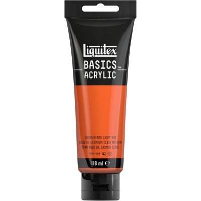 Basics Acrylic 118ml Rouge de Cadmium Clair Imitation