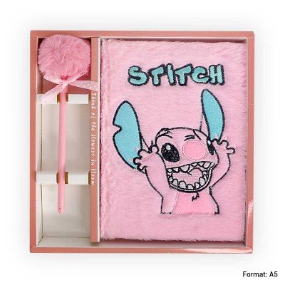 Coffret Notebook A5 Stitch (Bleu/Rose)