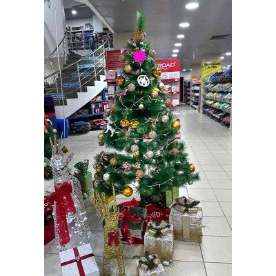 Sapin de noël vert 180cm + Lot de décoration GRATUIT