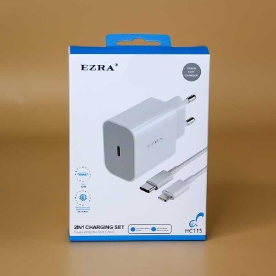 Adaptateur secteur et câble USB-C vers Lightning EZRA HC115