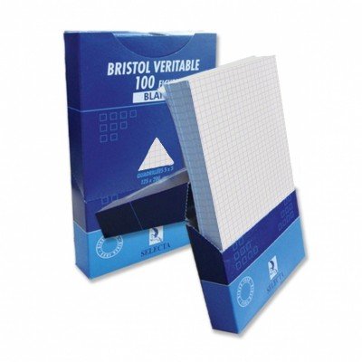 Paquet 100 Fiches Bristol A5 Blanc SELECTA