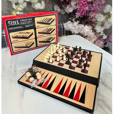 Chess Game♟️ Magnetic🧲 5in1🔥 - Chess+Checkers+Backgammon+Nine men's morris+Checkers+Chess&Checkers