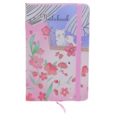 Note Book A6 - Floral , Cat, Vintage