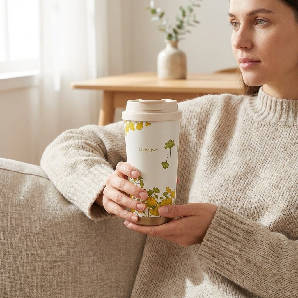 Mug Thermos Inox Botanical – Tasse Café Isotherme Design Floral | Oxford City - Librairie Oxford City