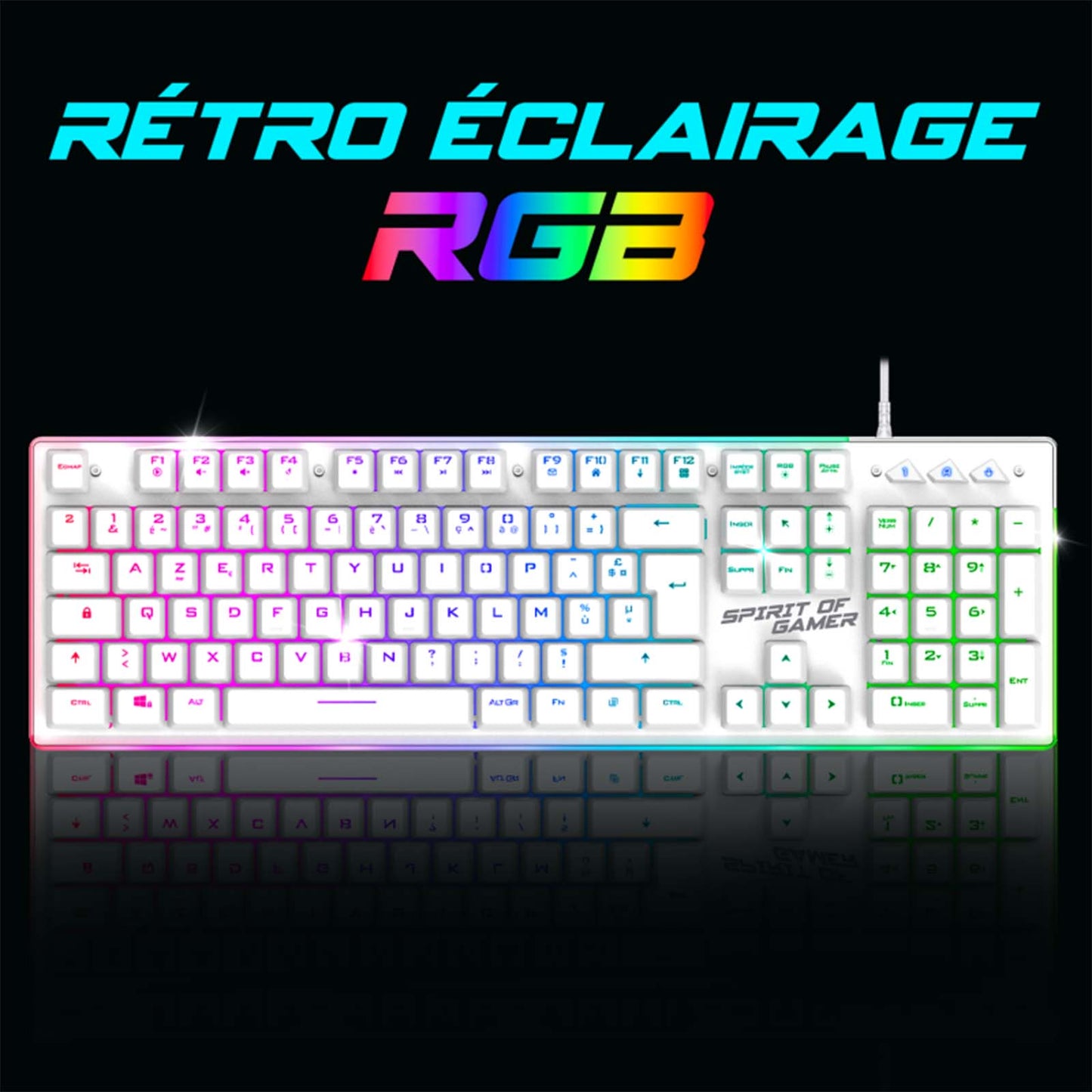 Clavier et Souris ULTIMATE 600 ARTIC RGB - Librairie Oxford City