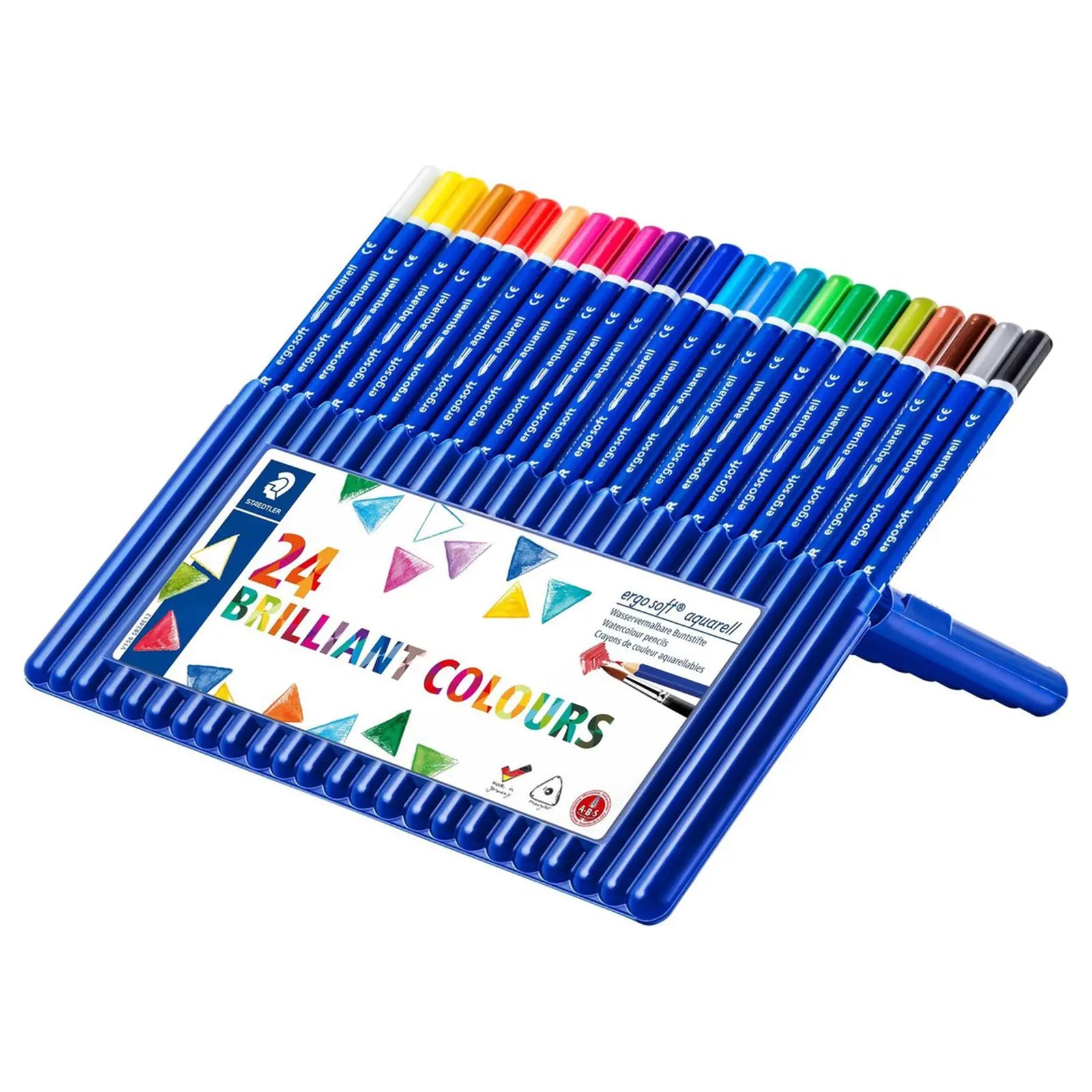✏️ Set de 24 Crayons Aquarellables STAEDTLER Ergosoft Aquarell | Couleurs Intenses & Ergonomie Parfaite - Librairie Oxford City
