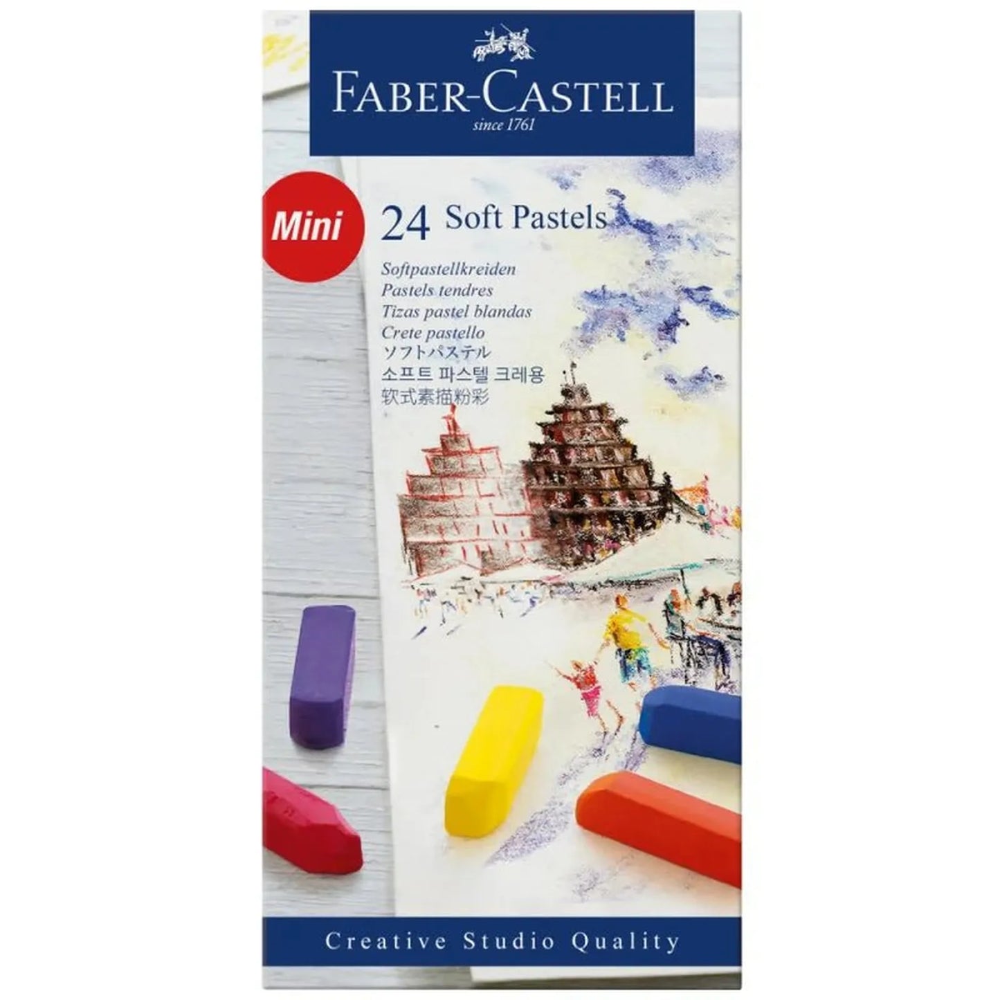 🎨 Boîte de 24 Bâtonnets de Pastel Doux Demi - Longueur – Faber - Castell - Librairie Oxford City