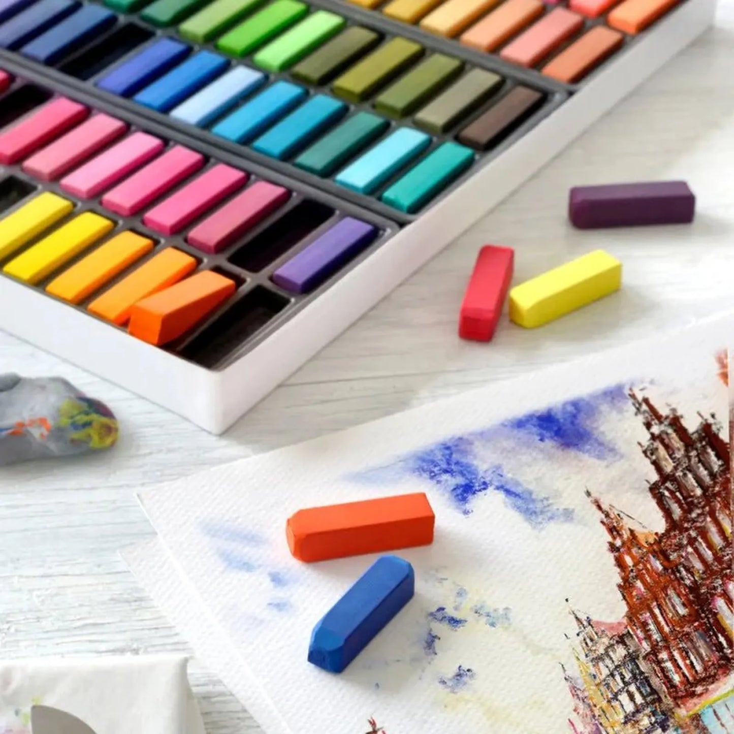 🎨 Boîte de 24 Bâtonnets de Pastel Doux Demi - Longueur – Faber - Castell - Librairie Oxford City