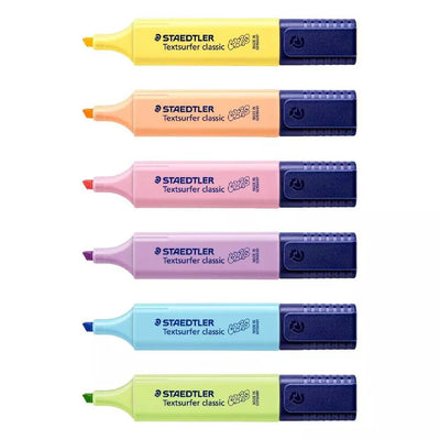 ✨ STAEDTLER Textsurfer Classic – 🌸 Pochette 6 Marqueurs Pastel 364 - C 💛💚💙💜🤎🧡 - Librairie Oxford City