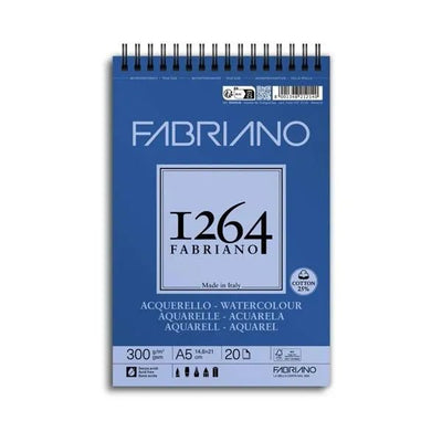 Fabriano Bloc 1264 Aquarelle – A5 – 20 feuilles – 300 g/m² – 25% coton