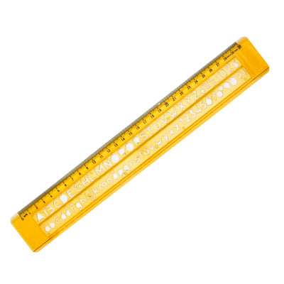 Règle pochoir 30 cm avec alphabet et chiffres - Librairie Oxford City
