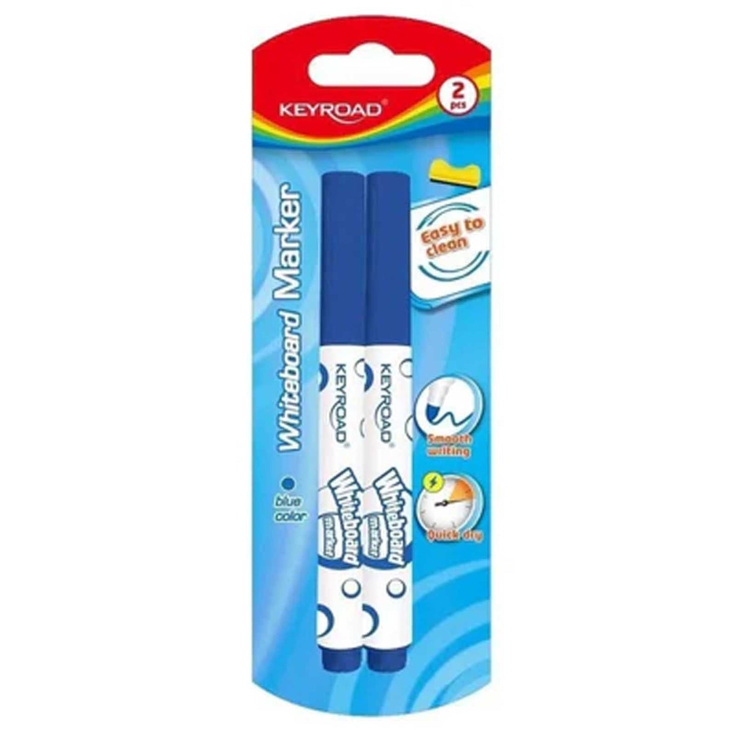 2 Stylo Keyroad Whiteboard Marker Bleu – Effaçage Facile - Librairie Oxford City