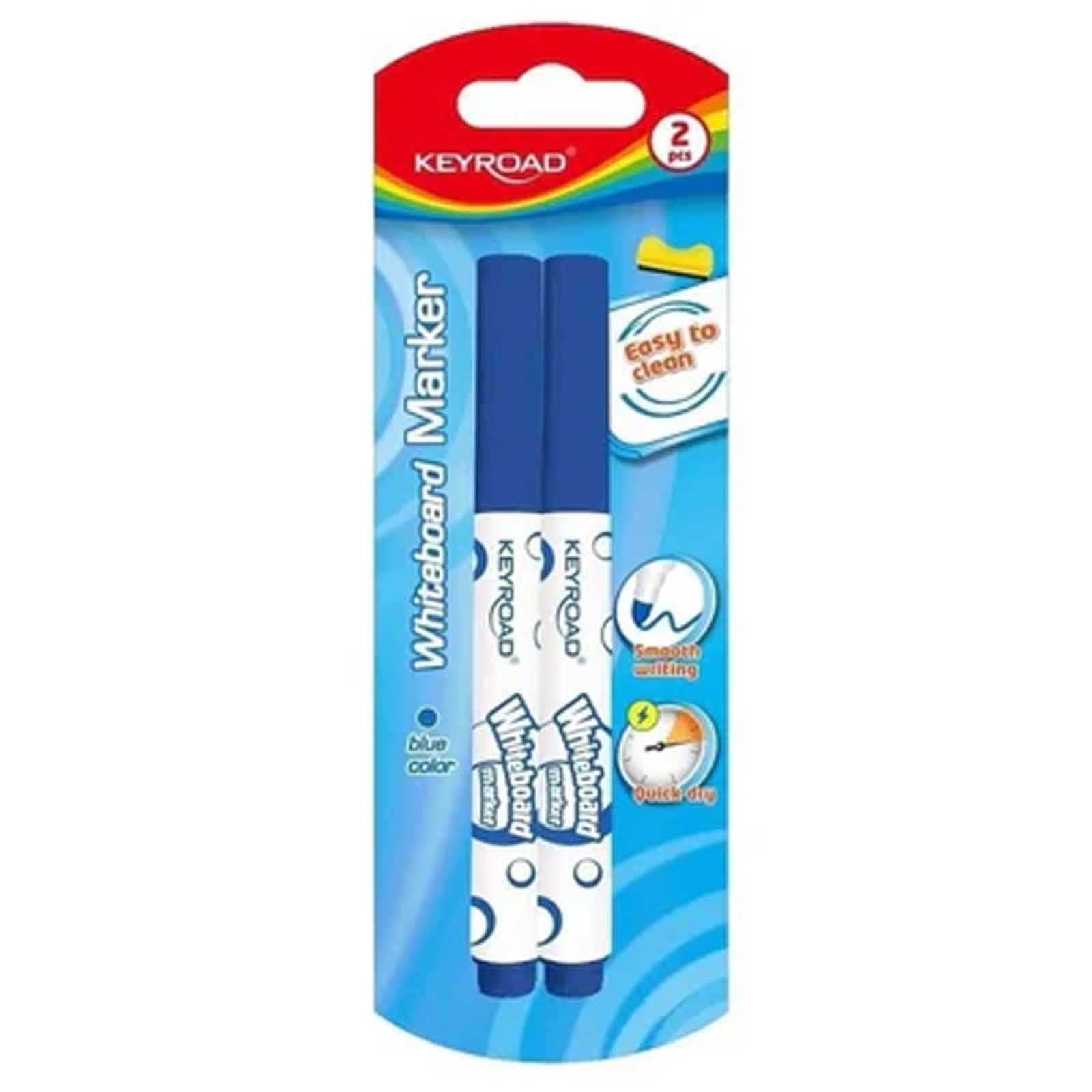 2 Stylo Keyroad Whiteboard Marker Bleu – Effaçage Facile - Librairie Oxford City