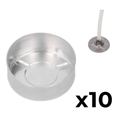 Lot de 10 Coupelles Aluminium + 10 Mèches | Accessoire Bougie Chauffe - plat 🕯️ - Librairie Oxford City