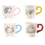 Mug en céramique crème avec illustration nuage et anse bleue
