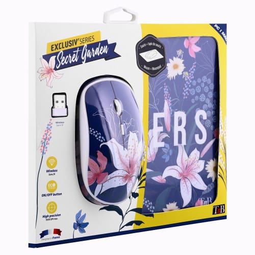 Tapis de souris et souris sans fil T'nB Tnb GARDEN EXCLUSIV - Librairie Oxford City