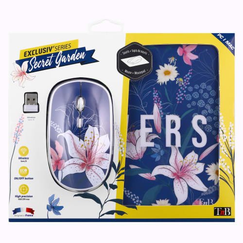 Tapis de souris et souris sans fil T'nB Tnb GARDEN EXCLUSIV - Librairie Oxford City