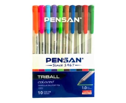 POCHETTE DE 10 STYLOS A BILLE 1MM TRIBALL - PENSAN - Librairie Oxford City