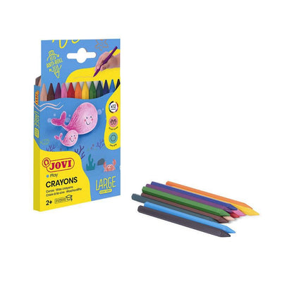 Crayons Plastique Jovi 12 Couleurs Anti - Roll Maternelle - Librairie Oxford City
