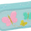 Trousse scolaire Joumma Bags motif papillon turquoise et rose, 2 zips