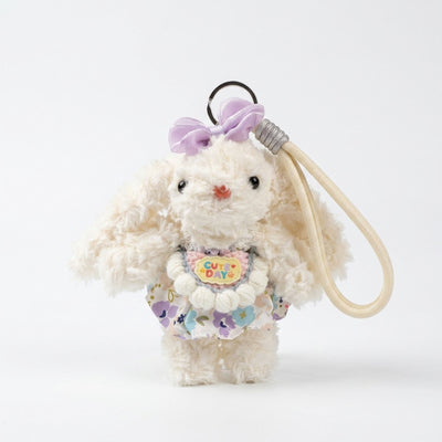 Porte-clés Peluche Lapin « Cute Day » — 5 couleurs pastel - Librairie Oxford City