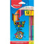 Maped Color Peps - 12 crayons de couleur + 3 crayons Duo - Fournitures scolaires - Librairie Oxford City