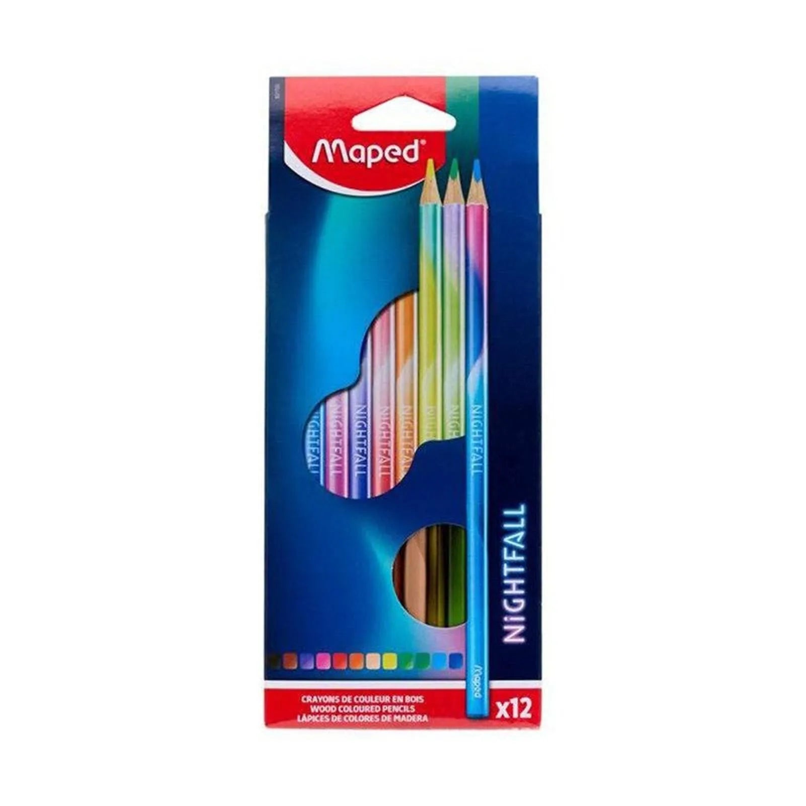 12 CRAYONS COUL NIGHTFALL MAPED - Librairie Oxford City