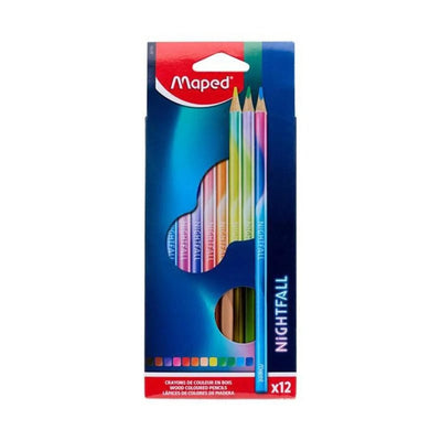 12 CRAYONS COUL NIGHTFALL MAPED - Librairie Oxford City
