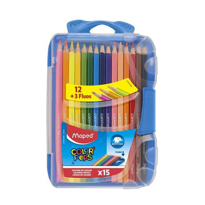 12 CRAYONS COUL SMART BOX + 3 FLUO - Librairie Oxford City