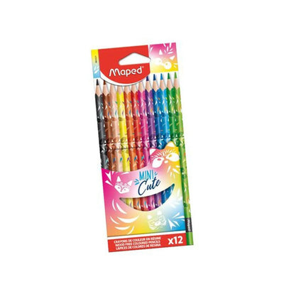 12 CRAYONS COULEUR MINI CUTE - Librairie Oxford City