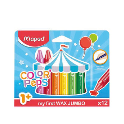 12 crayons pastel wax maxi - Librairie Oxford City