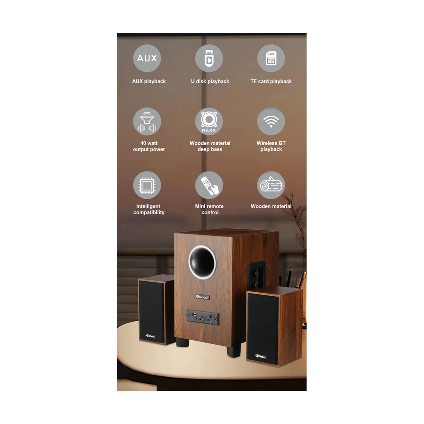 Ensemble Haut - Parleur Kisonli TM9300LM avec Subwoofer - Librairie Oxford City