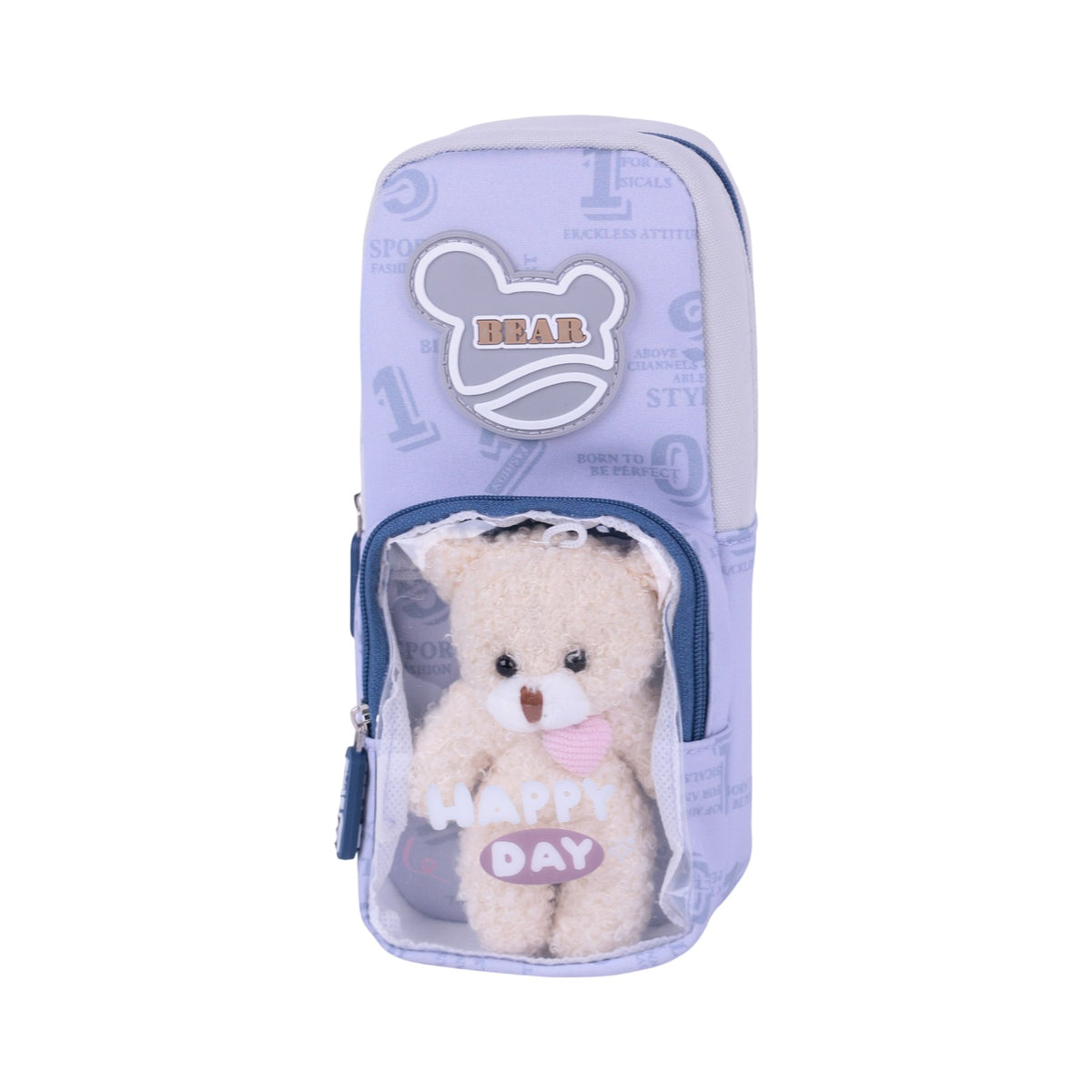 Trousse Bear avec Peluche — Poche Transparente Zippée - Librairie Oxford City