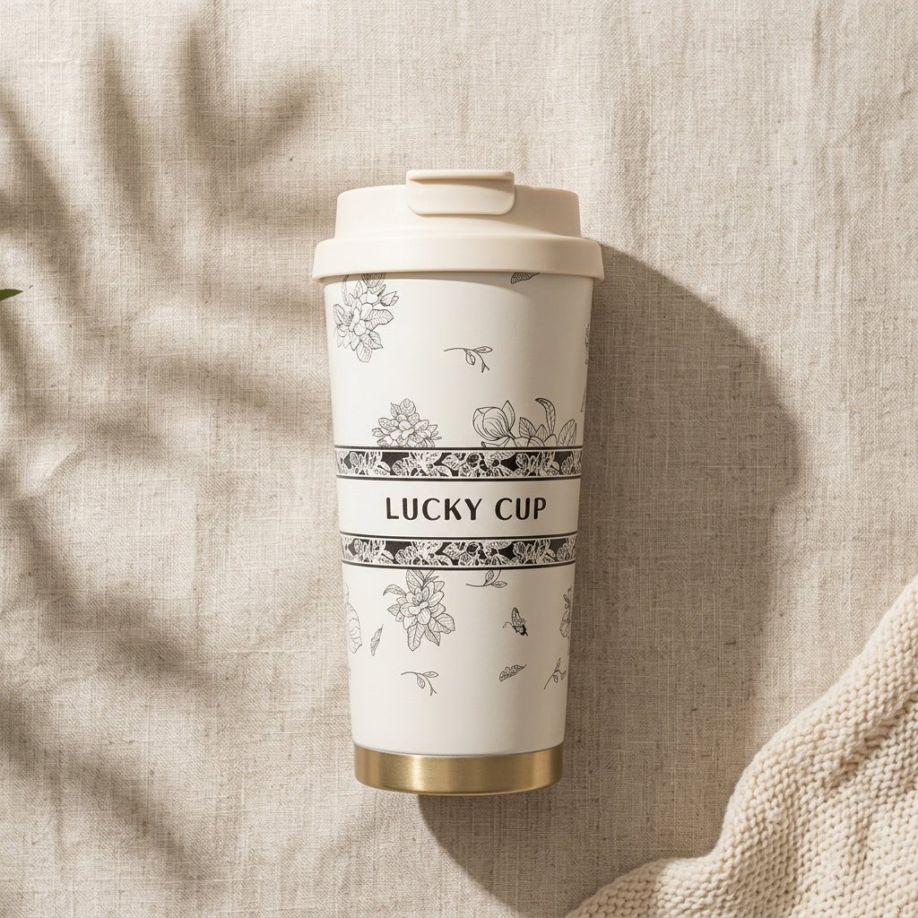 Mug Thermos Inox Botanical – Tasse Café Isotherme Design Floral | Oxford City - Librairie Oxford City