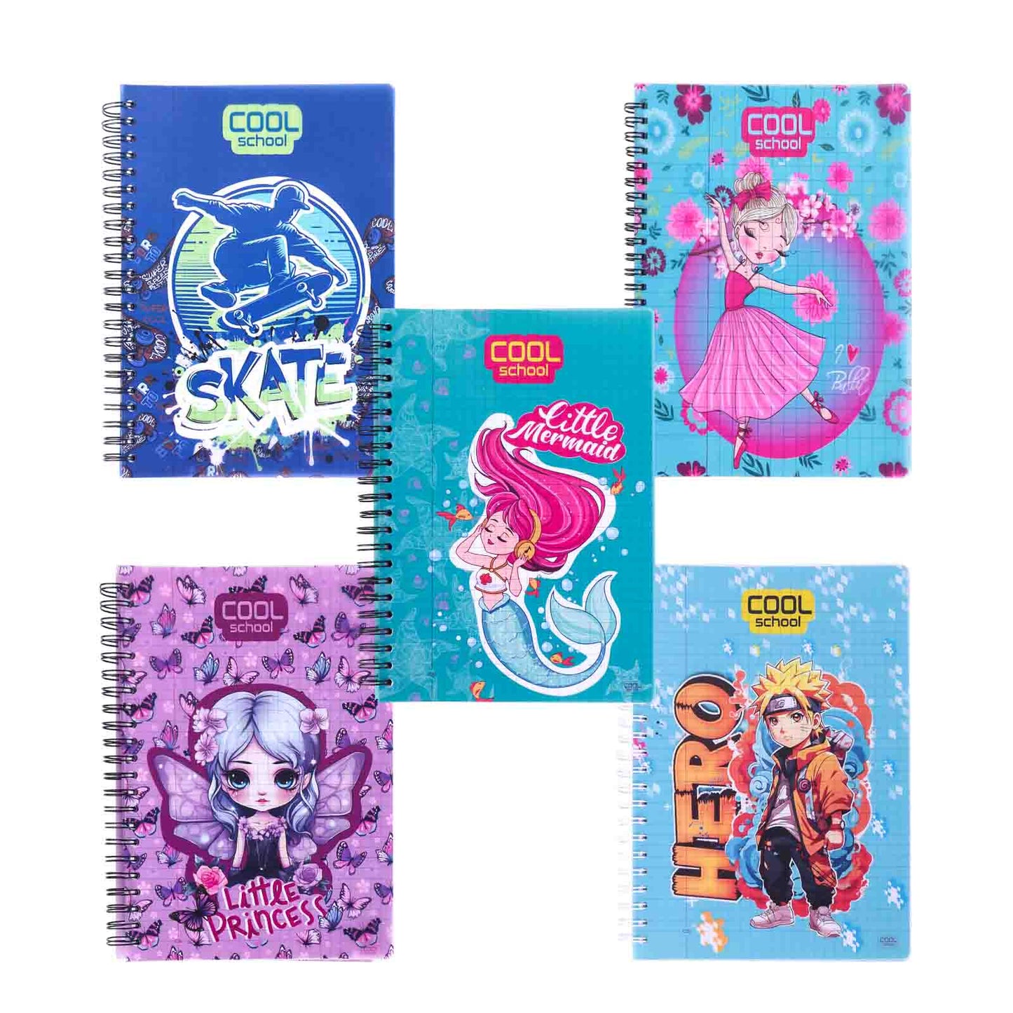Cool School - Cahier à Spirale 400 Pages Grand Format 70g - Librairie Oxford City