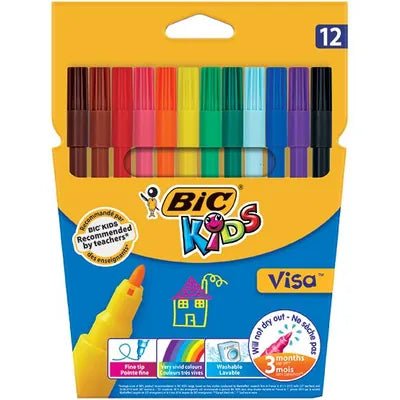Pochette 12 Feutres de Coloriage BIC Kids Visa - Librairie Oxford City