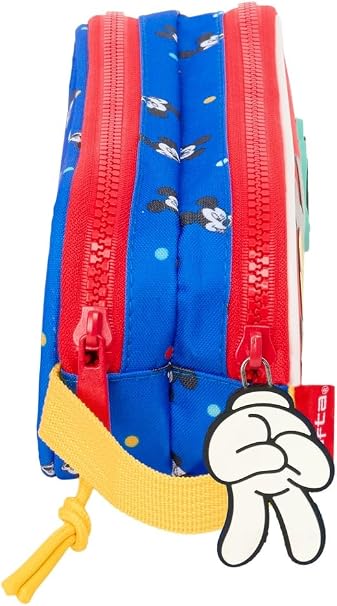 Trousse Safta Mickey Mouse 2 Zips — Rouge & Bleu