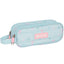 Trousse scolaire MOOS 2 compartiments bleu et rose avec fermeture éclair
